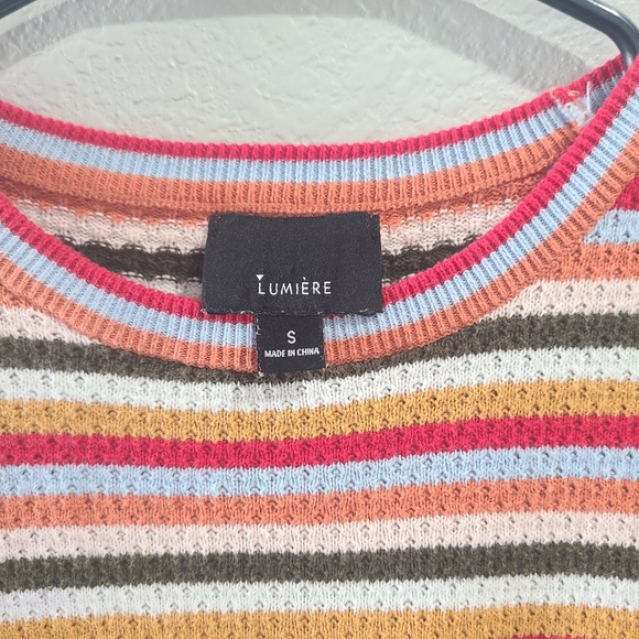 Lumiere Colorful Striped Knit Top (S) - Picture 3 of 4